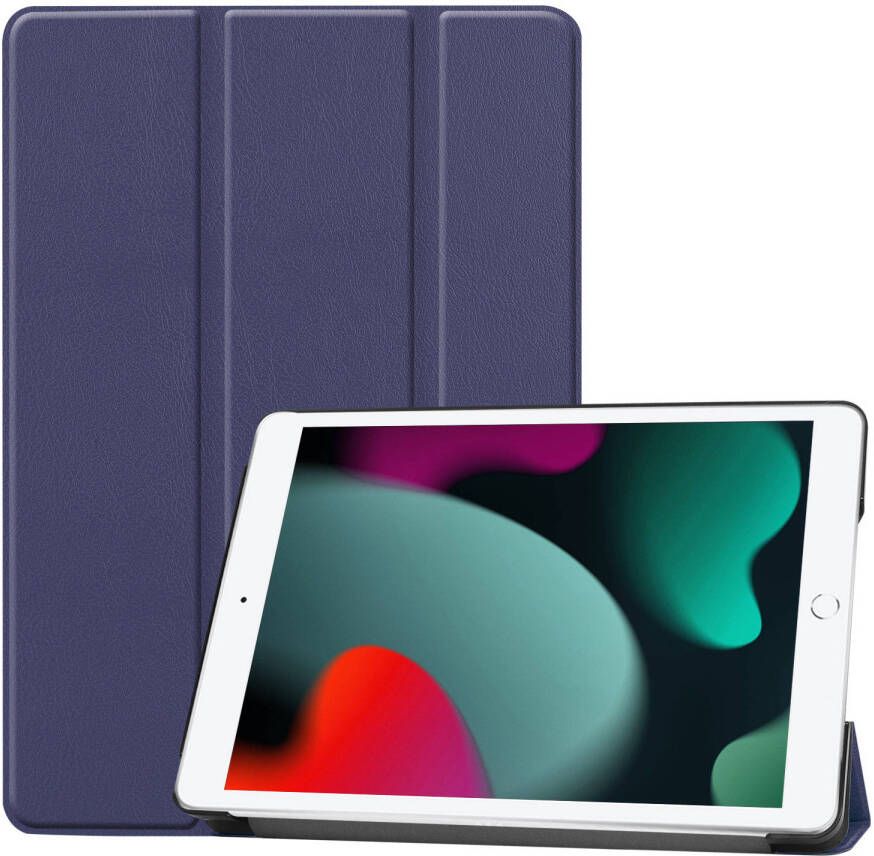 Basey iPad 10.2 2019 Hoes Book Case Hoesje iPad 10.2 2019 Hoesje Hard Cover Case Hoes Donkerblauw