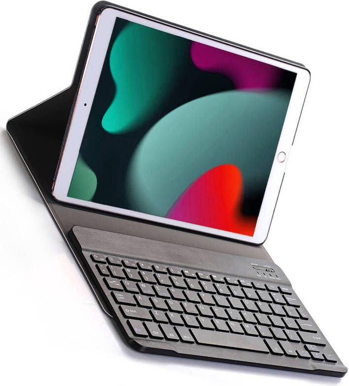 Basey iPad 10.2 2019 Hoes Toetsenbord Hoesje Keyboard Case Cover Donkerblauw