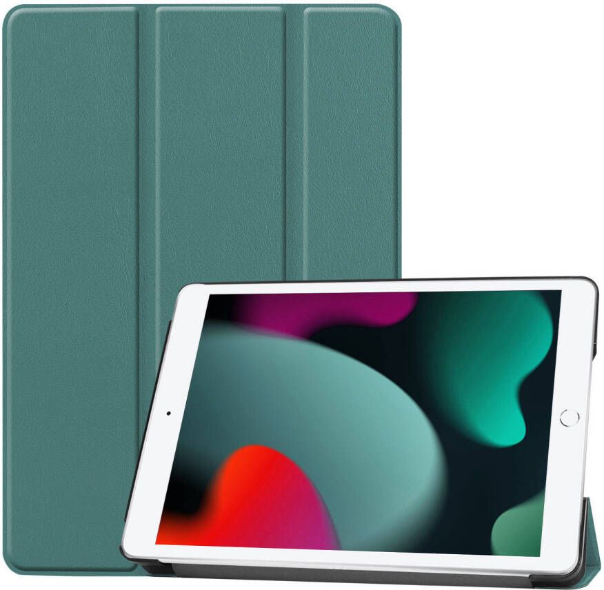 Basey iPad 10.2 2020 Hoes Book Case Hoesje iPad 10.2 2020 Hoesje Hard Cover Case Hoes Donkergroen