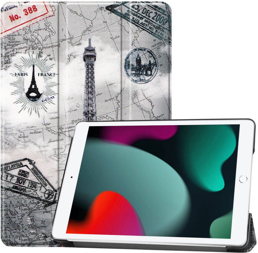 Basey iPad 10.2 2020 Hoes Book Case Hoesje iPad 10.2 2020 Hoesje Hard Cover Case Hoes Eiffeltoren