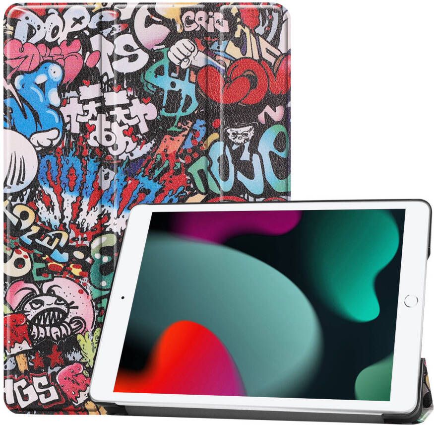 Basey iPad 10.2 2020 Hoes Book Case Hoesje iPad 10.2 2020 Hoesje Hard Cover Case Hoes Graffity