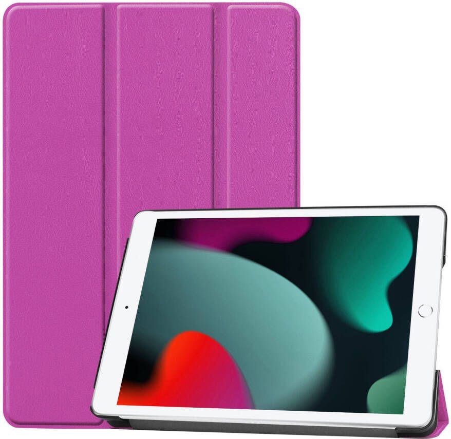 Basey iPad 10.2 2020 Hoes Book Case Hoesje iPad 10.2 2020 Hoesje Hard Cover Case Hoes Paars