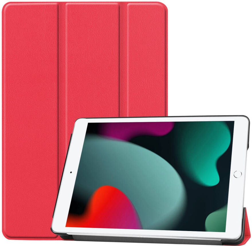 Basey iPad 10.2 2020 Hoes Book Case Hoesje iPad 10.2 2020 Hoesje Hard Cover Case Hoes Rood