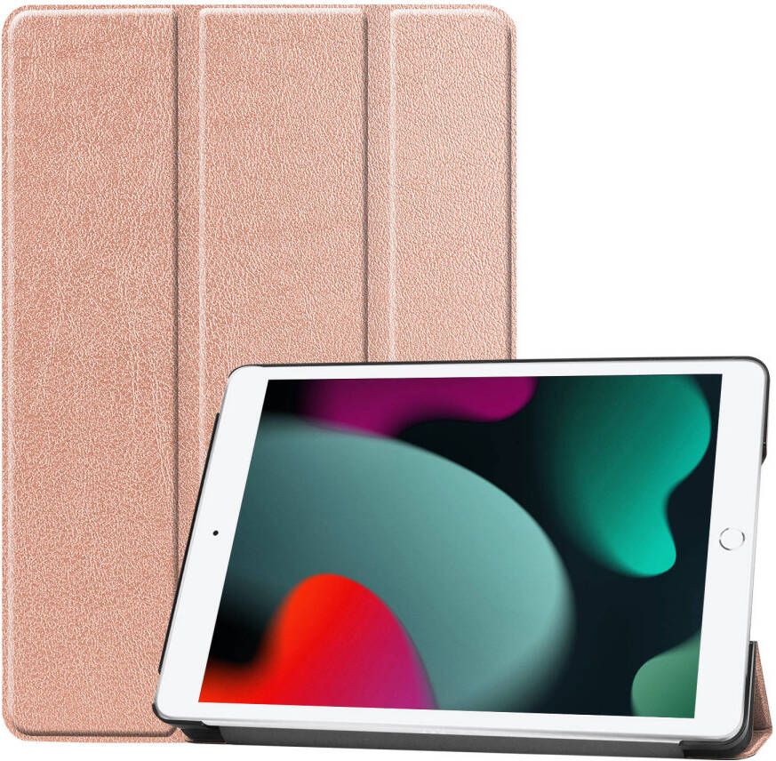 Basey iPad 10.2 2020 Hoes Book Case Hoesje iPad 10.2 2020 Hoesje Hard Cover Case Hoes Rose Goud