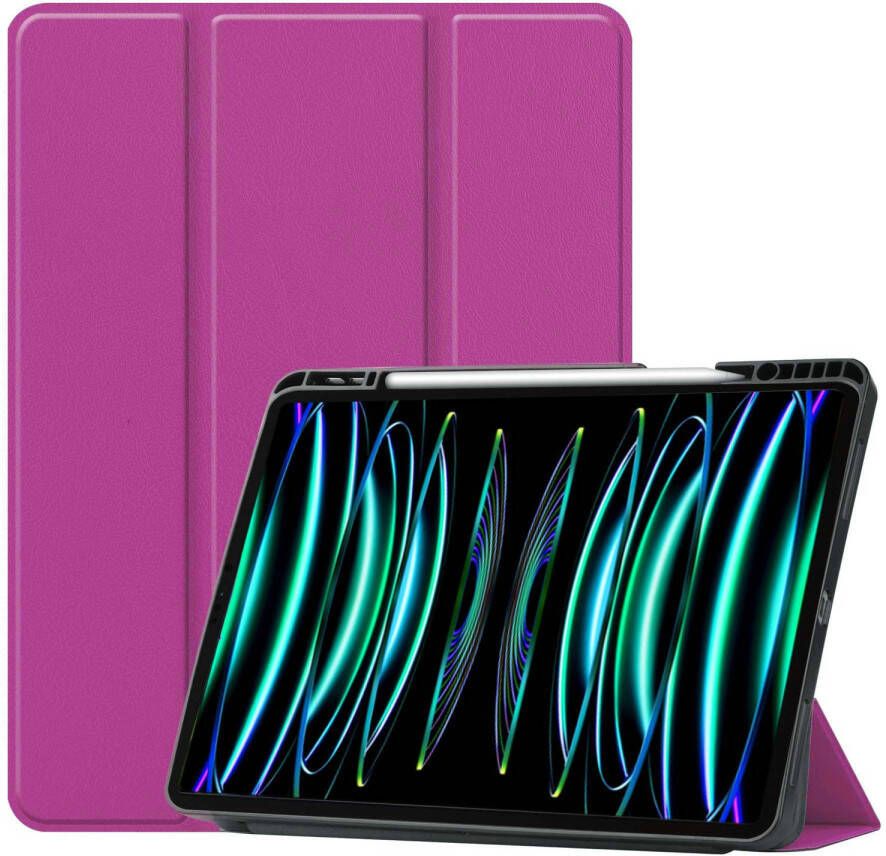 Basey iPad Pro 2021 11 inch Hoes Case Hoesje Paars Uitsparing Apple Pencil