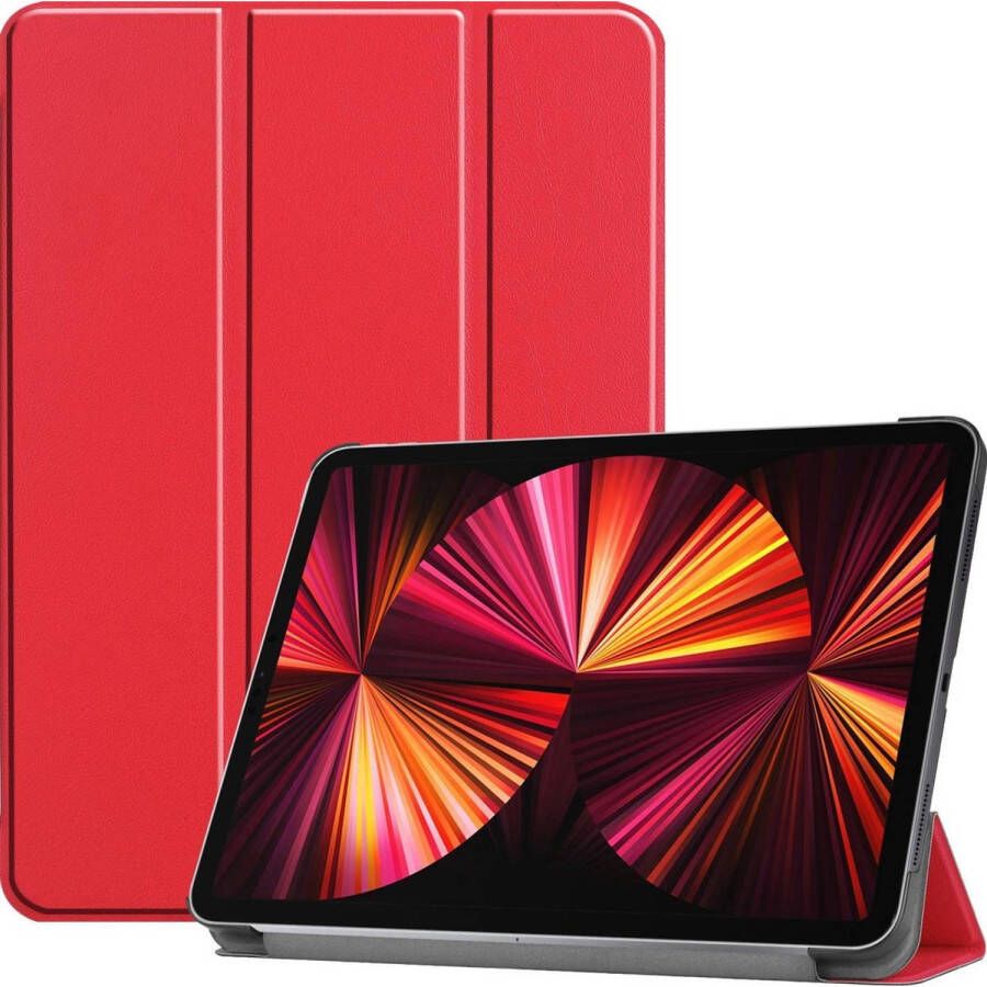 Basey iPad Pro 2021 (11 inch) Hoes Case Hoesje Hardcover Book Cover Rood