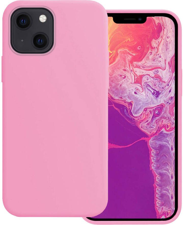Basey iPhone 13 Hoesje Silicone Case iPhone 13 Case Licht Roze Siliconen Hoes iPhone 13 Hoes Cover Licht Roze