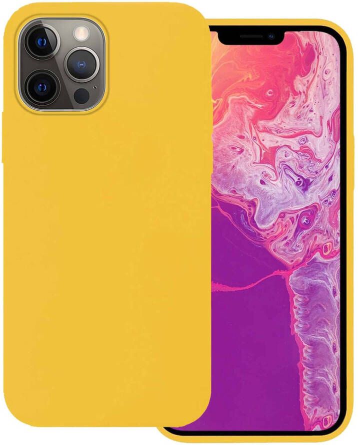 Basey iPhone 13 Pro Hoesje Silicone Case iPhone 13 Pro Case Geel Siliconen Hoes iPhone 13 Pro Hoes Cover Geel