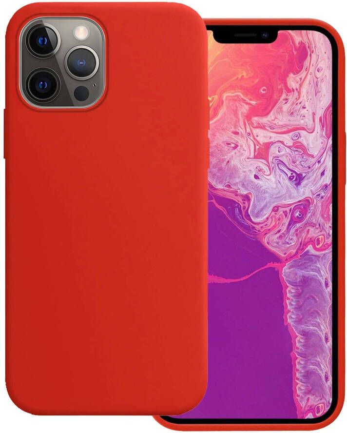 Basey iPhone 13 Pro Hoesje Silicone Case iPhone 13 Pro Case Rood Siliconen Hoes iPhone 13 Pro Hoes Cover Rood