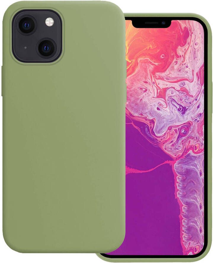 Basey iPhone 14 Plus Hoesje Siliconen Back Cover Case iPhone 14 Plus Hoes Silicone Case Hoesje Groen