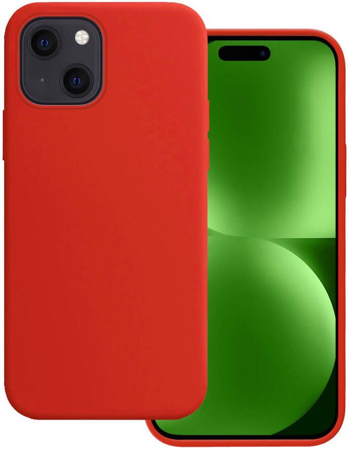 Basey iPhone 15 Hoesje Siliconen Back Cover Case iPhone 15 Hoes Silicone Case Hoesje Rood