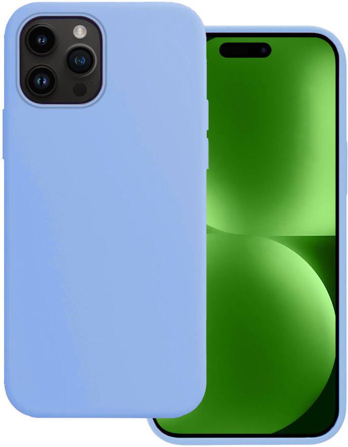 Basey iPhone 15 Pro Hoesje Siliconen Back Cover Case iPhone 15 Pro Hoes Silicone Case Hoesje Licht Blauw 2 Stuks