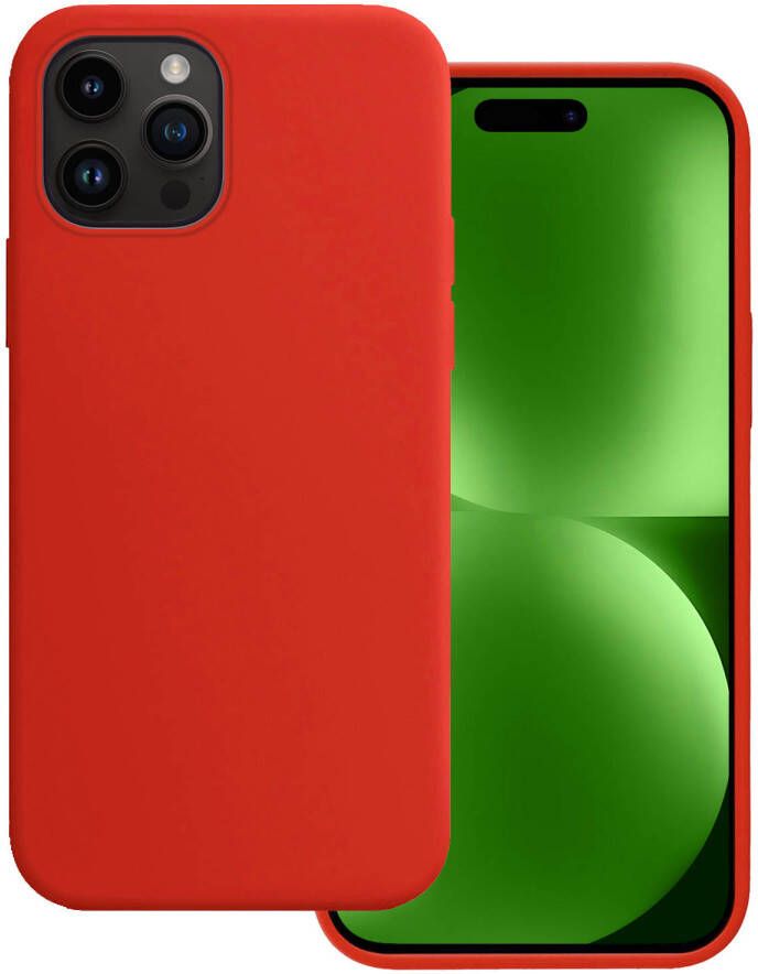Basey iPhone 15 Pro Max Hoesje Siliconen Back Cover Case iPhone 15 Pro Max Hoes Silicone Case Hoesje Rood