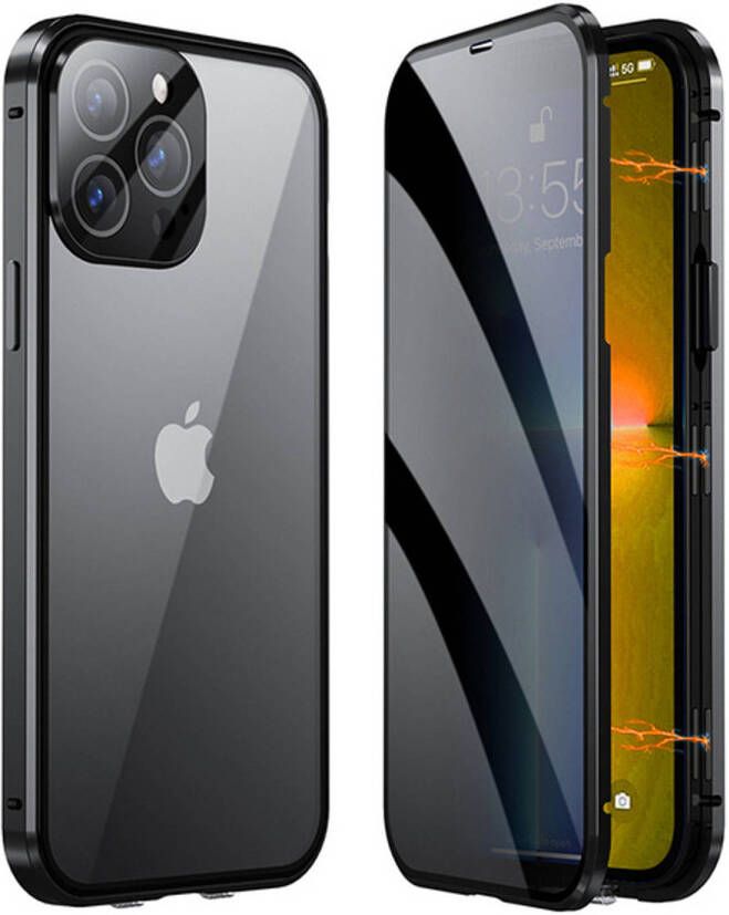 Basey iPhone 8 Plus Hoesje Magnetisch Back Cover Case iPhone 8 Plus Hoes 38 Plus0 graden Bescherming Case Zilver