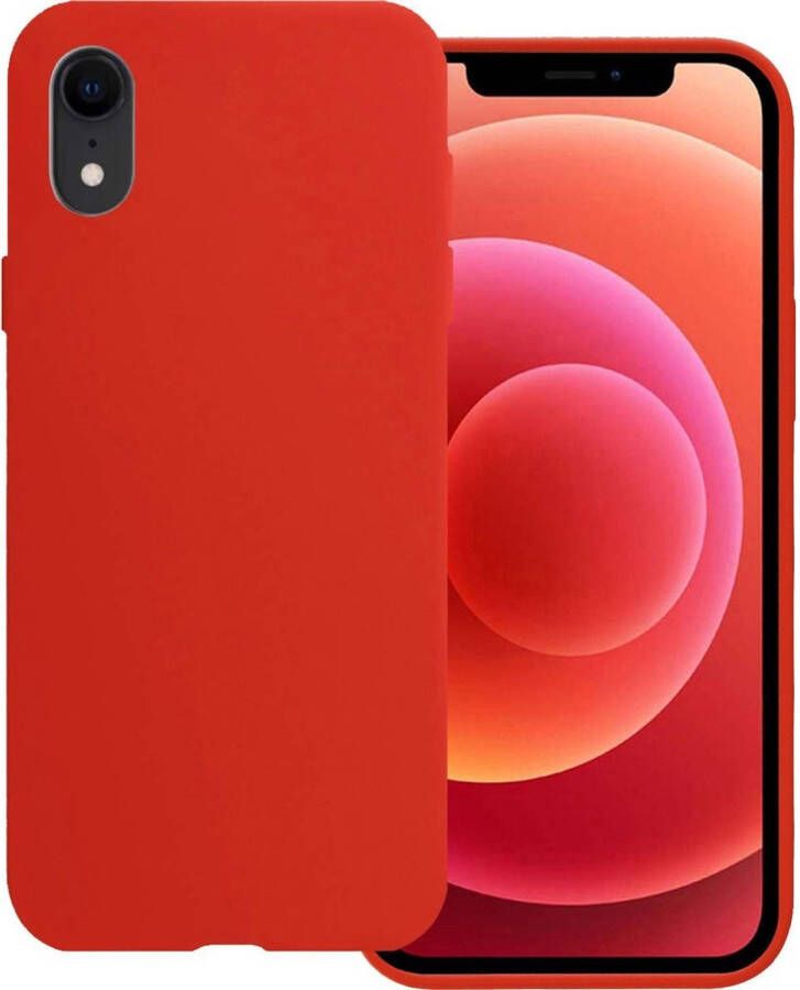 Basey iPhone XR Hoesje Rood Siliconen iPhone XR Case Back Cover Rood Siliconen iPhone XR Hoesje Siliconen Hoes Rood