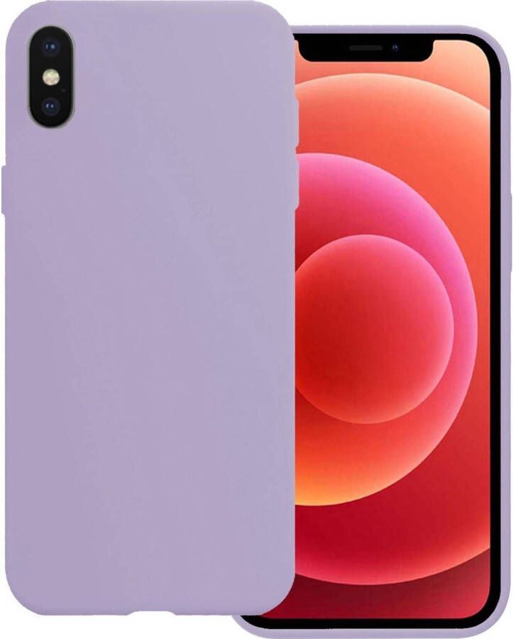 Basey iPhone X Hoesje Lila Siliconen iPhone X Case Back Cover Lila Silicone iPhone X Hoesje Siliconen Hoes Lila
