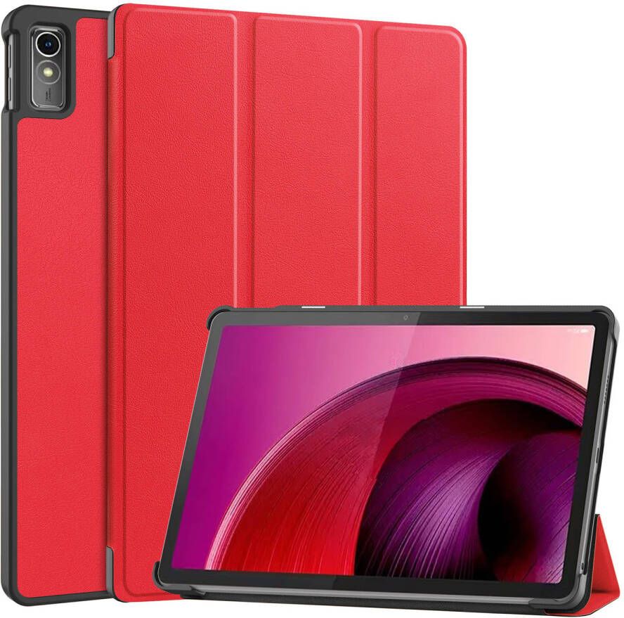 Basey Lenovo Tab M10 5G Hoes Case Tablet Hoesje Tri-fold Lenovo Tab M10 5G Hoesje Hard Cover Bookcase Hoes Rood