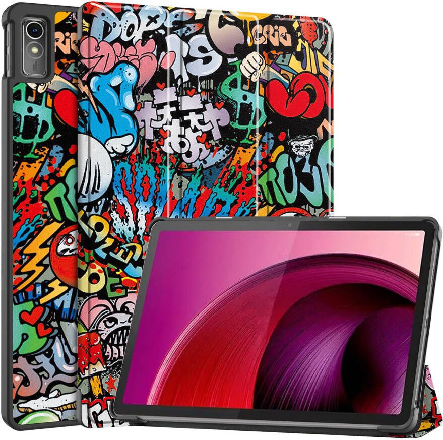 Basey Lenovo Tab M10 5G Hoes Case Tablet Hoesje Tri-fold Lenovo Tab M10 5G Hoesje Hard Cover Bookcase Hoes Graffity