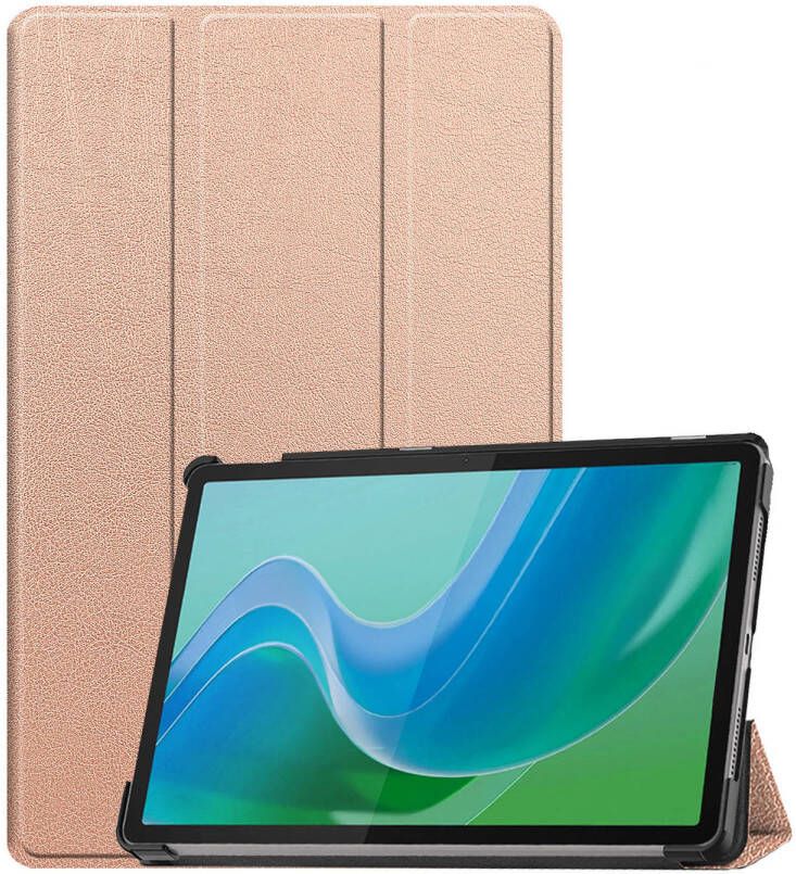 Basey Lenovo Tab M11 Hoesje Kunstleer Hoes Case Cover -Rose Goud