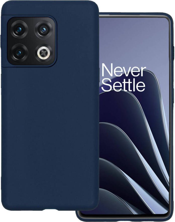 Basey OnePlus 10 Pro Hoesje Siliconen Hoes Case Cover OnePlus 10 Pro-Donkerblauw