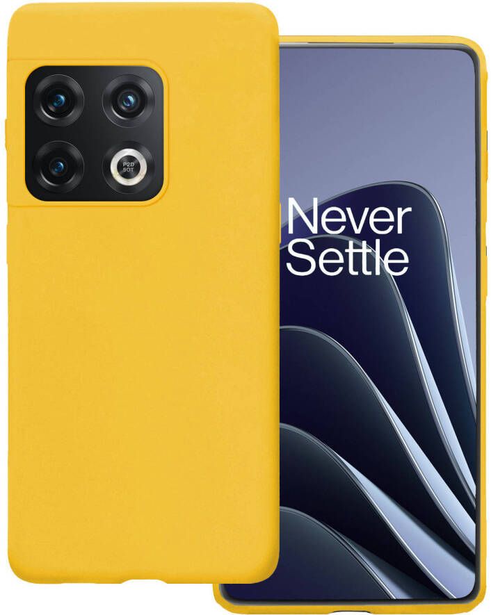 Basey OnePlus 10 Pro Hoesje Siliconen Hoes Case Cover OnePlus 10 Pro-Geel