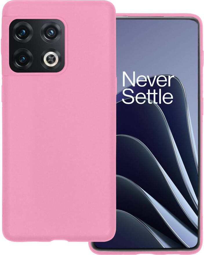 Basey OnePlus 10 Pro Hoesje Siliconen Hoes Case Cover OnePlus 10 Pro-Lichtroze