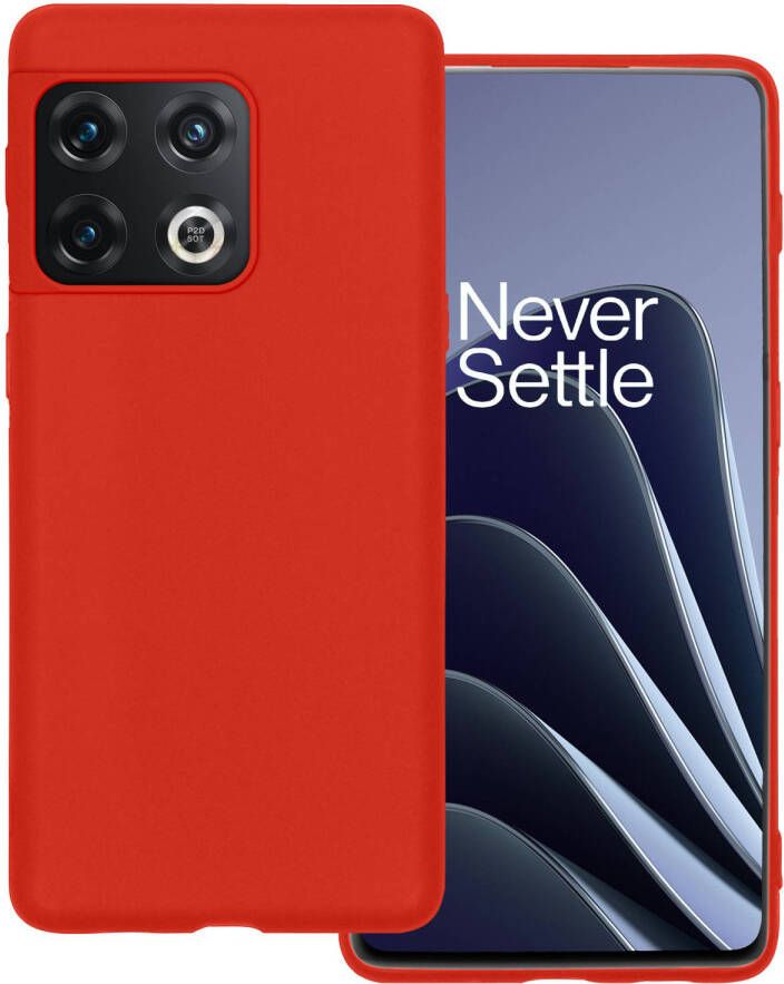 Basey OnePlus 10 Pro Hoesje Siliconen Hoes Case Cover OnePlus 10 Pro-Rood