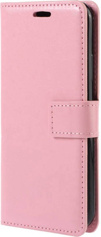 Basey OnePlus Nord CE 2 Hoesje Bookcase Hoes Flip Case Book Cover OnePlus Nord CE 2 Hoes Book Case Hoesje Licht Roze