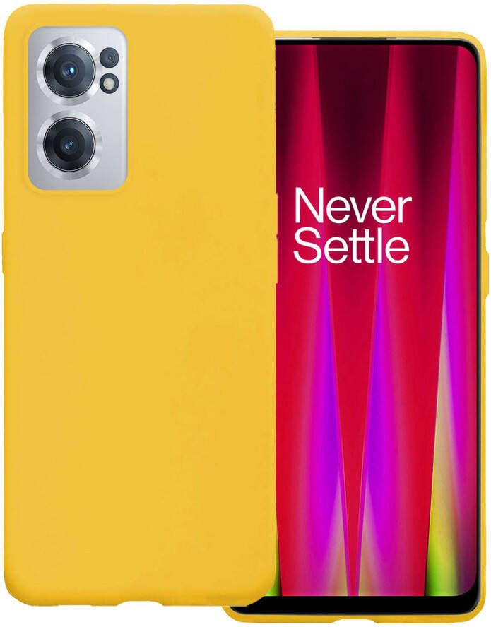 Basey OnePlus Nord CE 2 Hoesje Siliconen Back Cover Case OnePlus Nord CE 2 Hoes Silicone Case Hoesje Geel