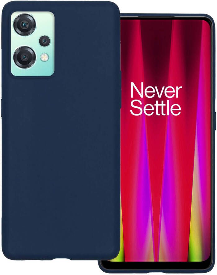 Basey OnePlus Nord CE 2 Lite Hoesje Siliconen Hoes Case Cover Donkerblauw