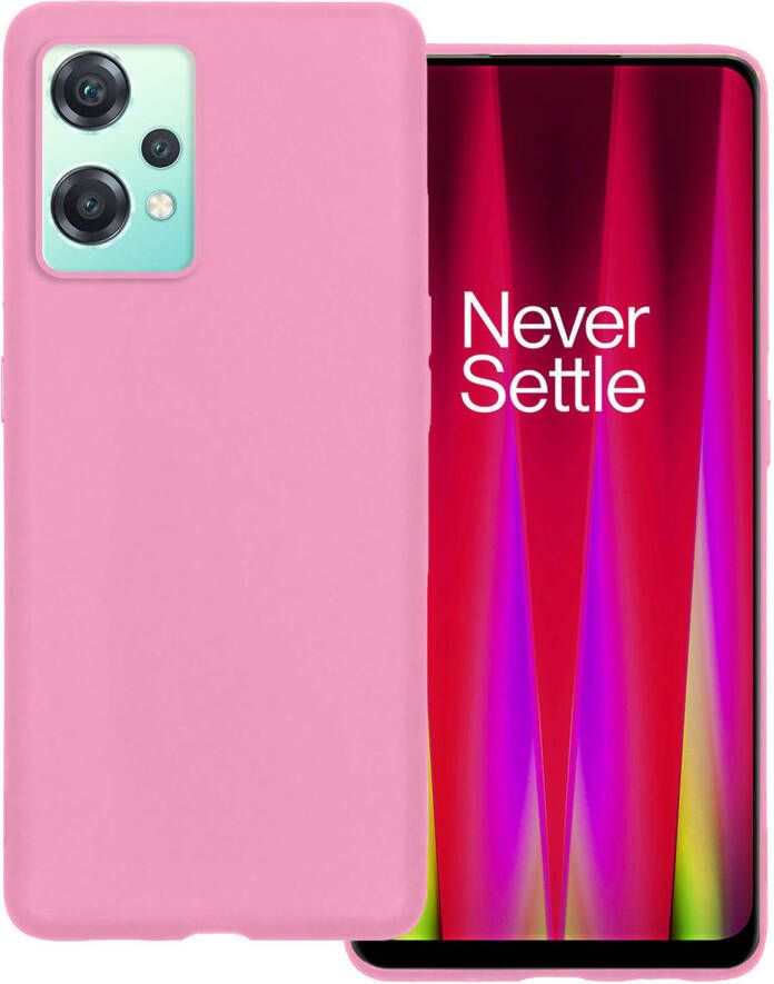 Basey OnePlus Nord CE 2 Lite Hoesje Siliconen Hoes Case Cover Lichtroze