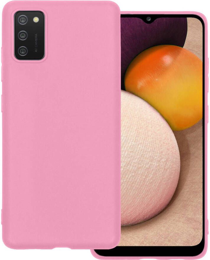 Basey Samsung Galaxy A02s Hoesje Siliconen Hoes Case Cover Samsung Galaxy A02s-Lichtroze