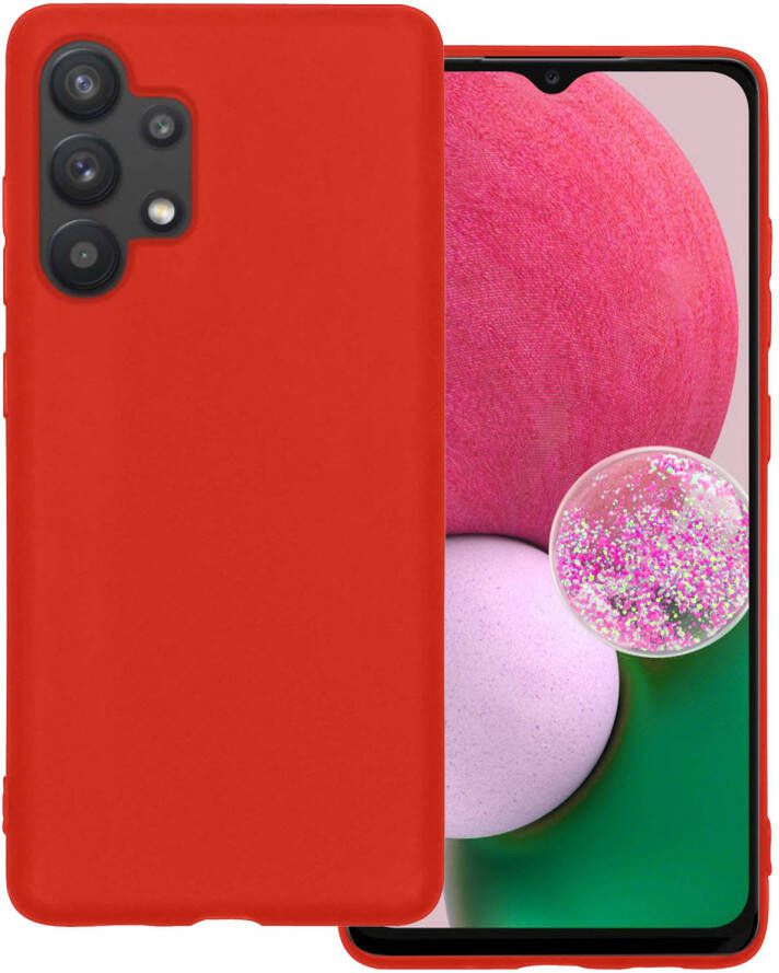 Basey Samsung Galaxy A13 4G Hoesje Siliconen Hoes Case Cover Samsung Galaxy A13 4G-Rood