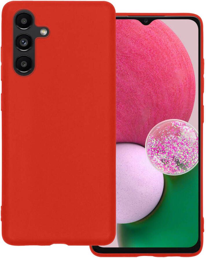 Basey Samsung Galaxy A13 5G Hoesje Siliconen Hoes Case Cover Samsung Galaxy A13 5G-Rood