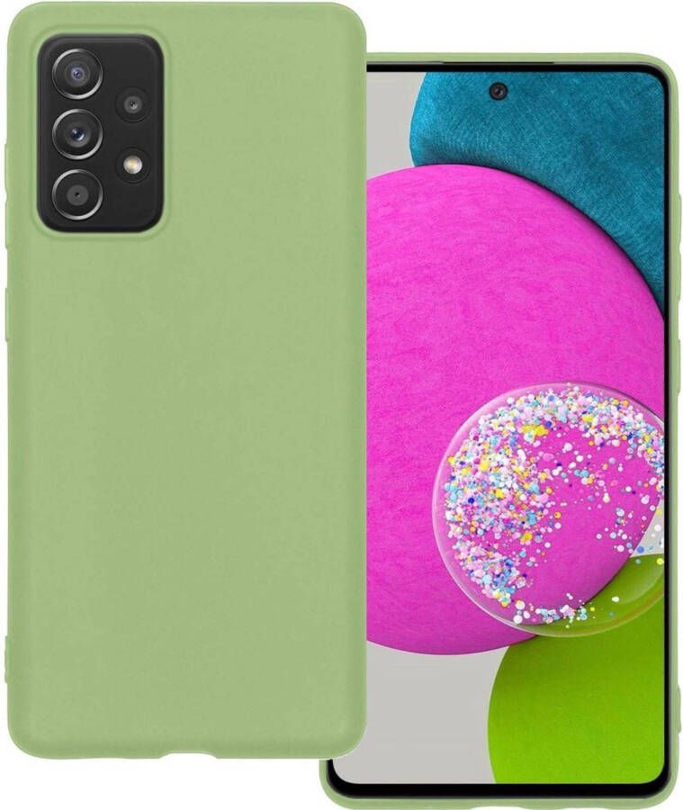 Basey Samsung Galaxy A52 Hoesje Siliconen Hoes Case Cover Samsung Galaxy A52-Groen