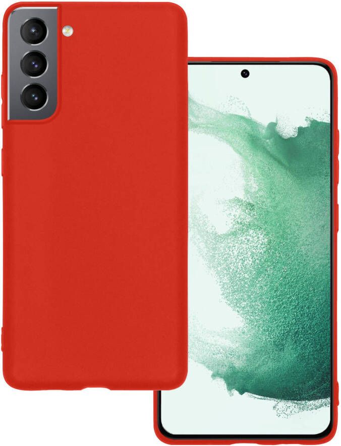 Basey Samsung Galaxy S22 Hoesje Siliconen Hoes Case Cover Samsung Galaxy S22-Rood