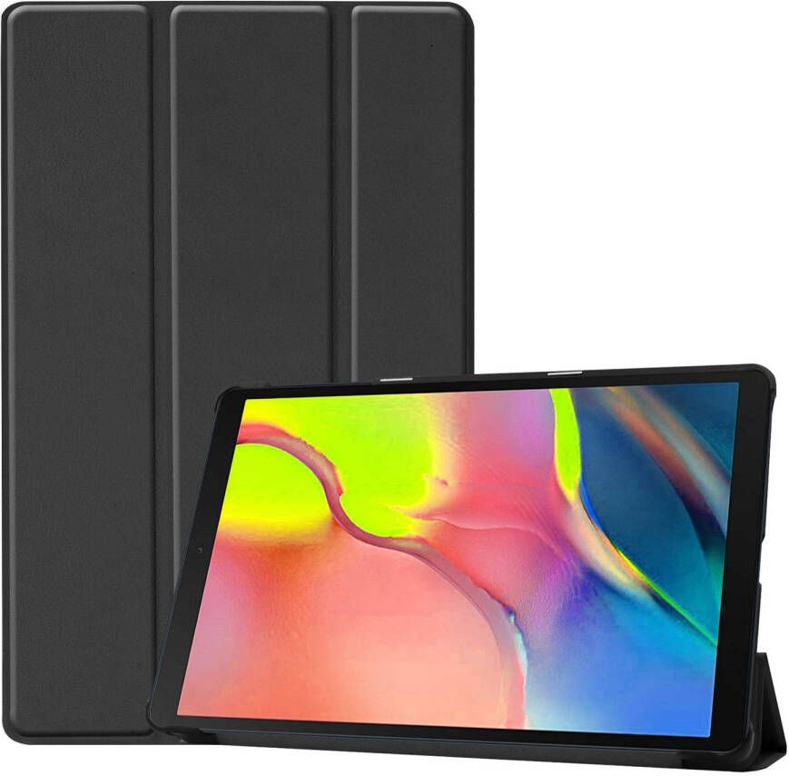 Basey Samsung Galaxy Tab A 10.1 2019 Hoes Bookcase Luxe Hard Cover Zwart