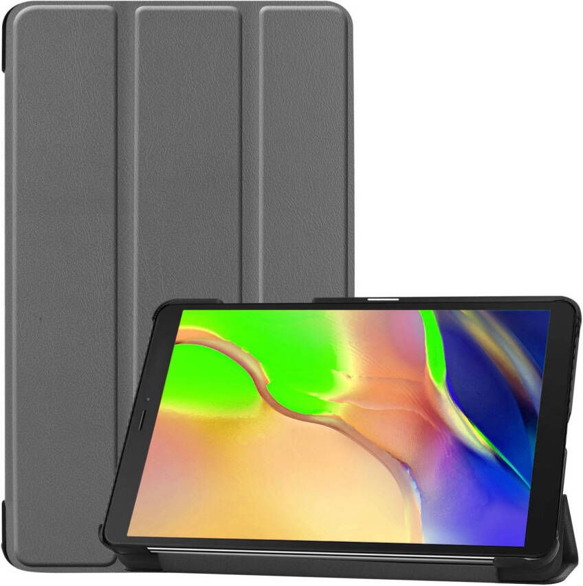 Basey Samsung Galaxy Tab A 8.0 (2019) Hoesje Kunstleer Hoes Case Cover Samsung Galaxy Tab A 8.0 (2019)-Zwart