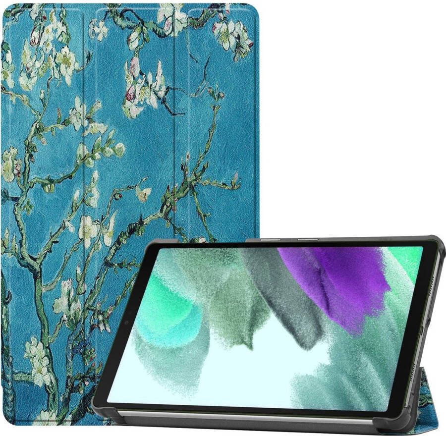 Basey Samsung Galaxy Tab A7 Lite Hoes Case Hoesje Samsung Tab A7 Lite Book Case Cover Bloesem