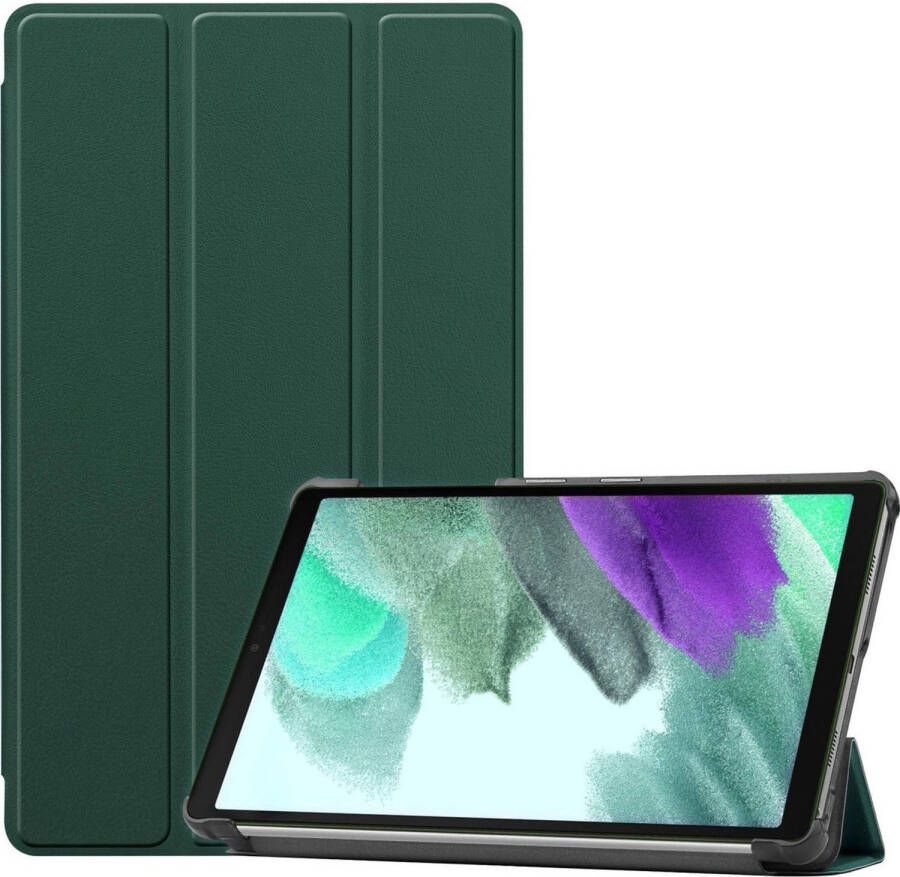 Basey Samsung Galaxy Tab A7 Lite Hoes Case Hoesje Samsung Tab A7 Lite Book Case Cover Donker Groen