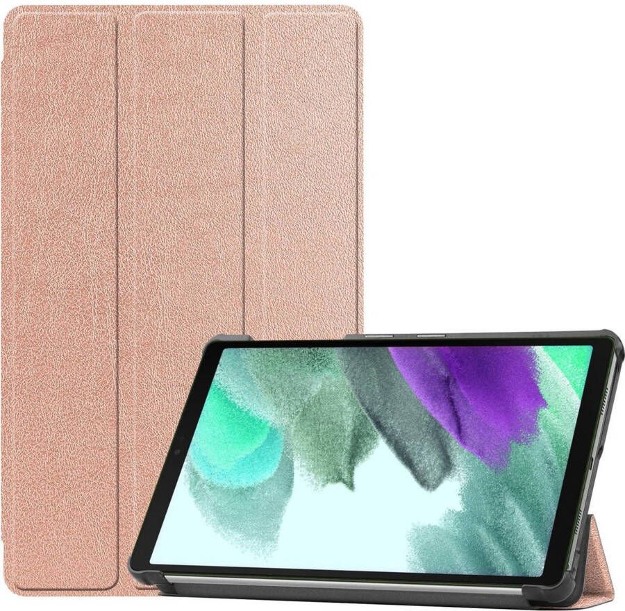 Basey Samsung Galaxy Tab A7 Lite Hoes Case Hoesje Samsung Tab A7 Lite Book Case Cover Rosé Goud