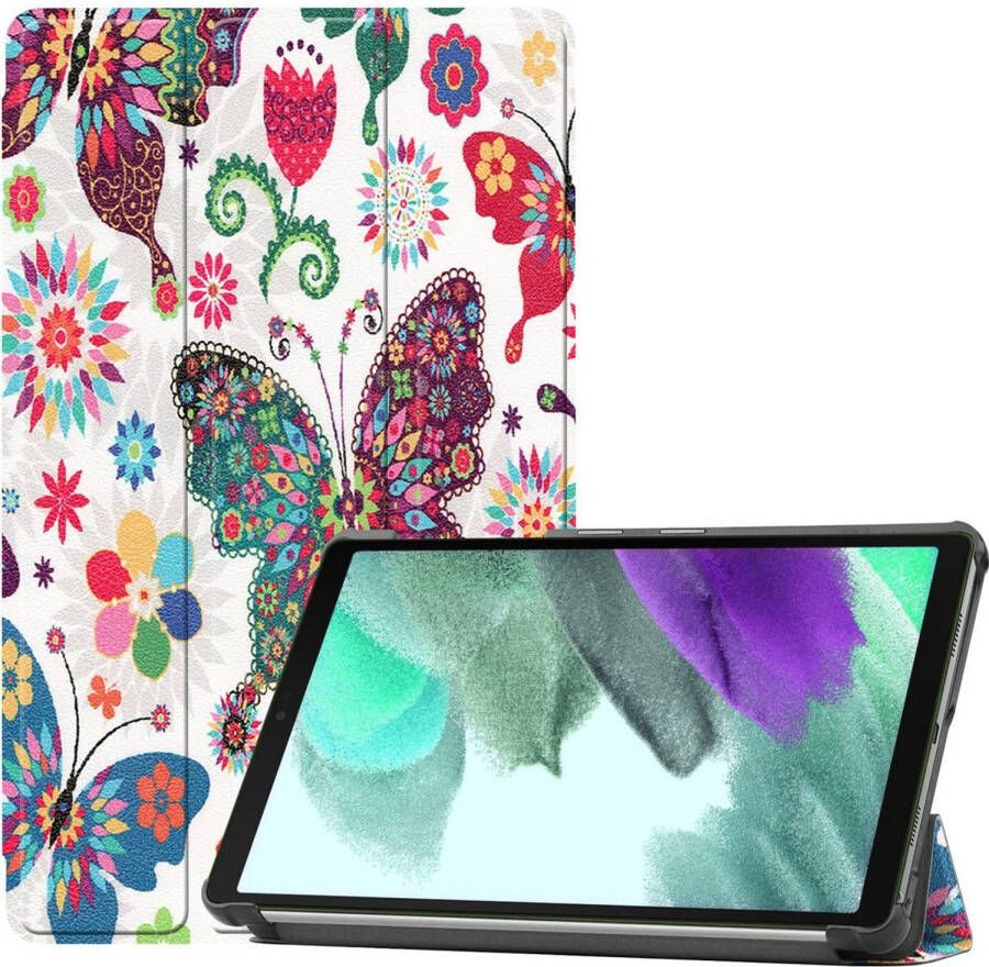 Basey Samsung Galaxy Tab A7 Lite Hoes Case Hoesje Samsung Tab A7 Lite Book Case Cover Vlinders