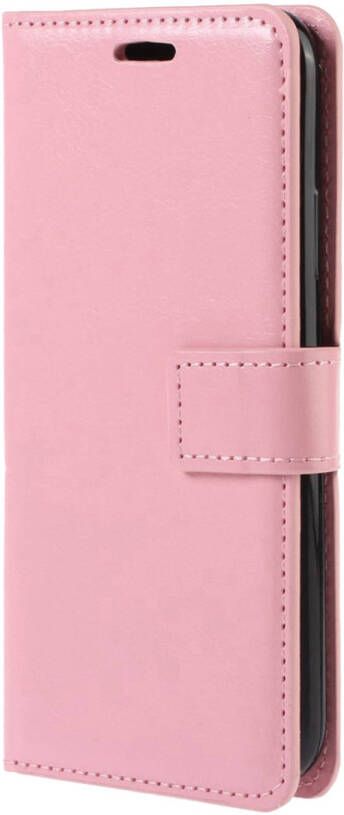 Basey Xiaomi 12 Hoesje Bookcase Hoes Flip Case Book Cover Xiaomi 12 Hoes Book Case Hoesje Licht Roze