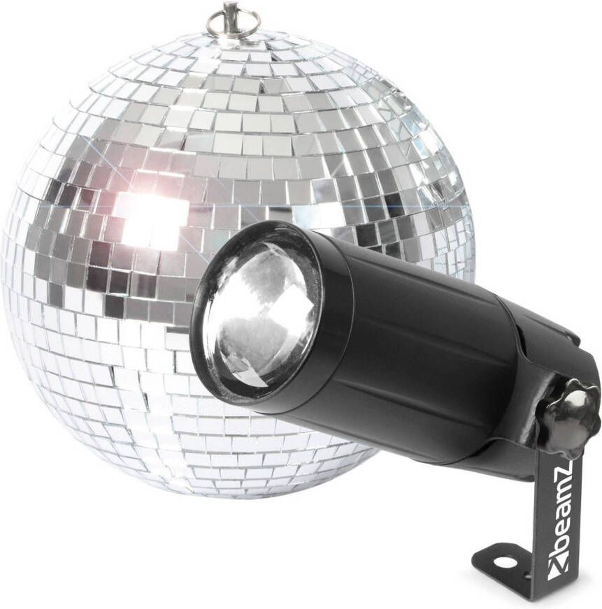 BeamZ Discobal met verlichting discobol 20cm met LED pinspot Discobal kinderen