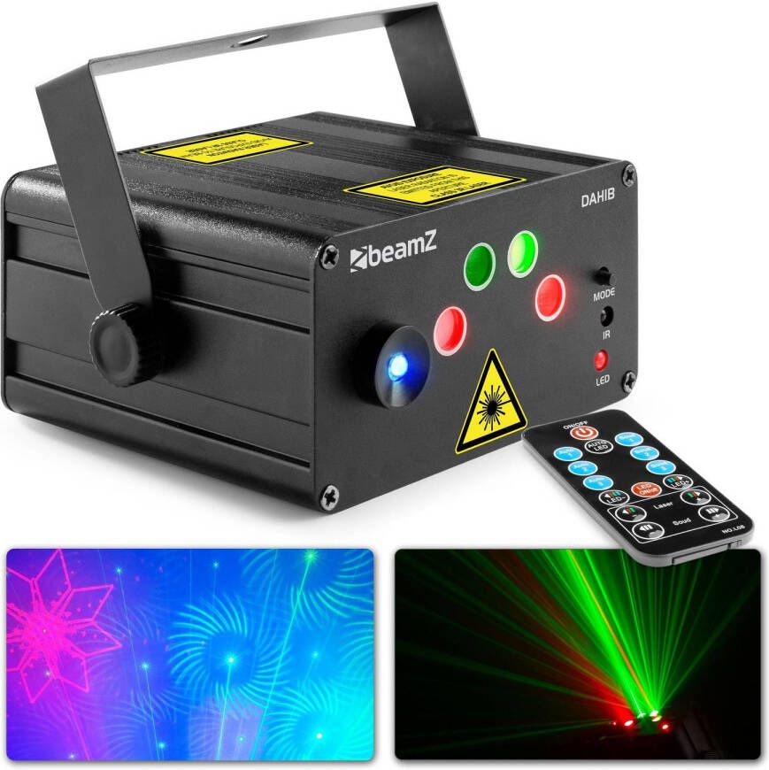 BeamZ Party laser Dahib laser lichteffect met rode & groene laser + blauwe LED
