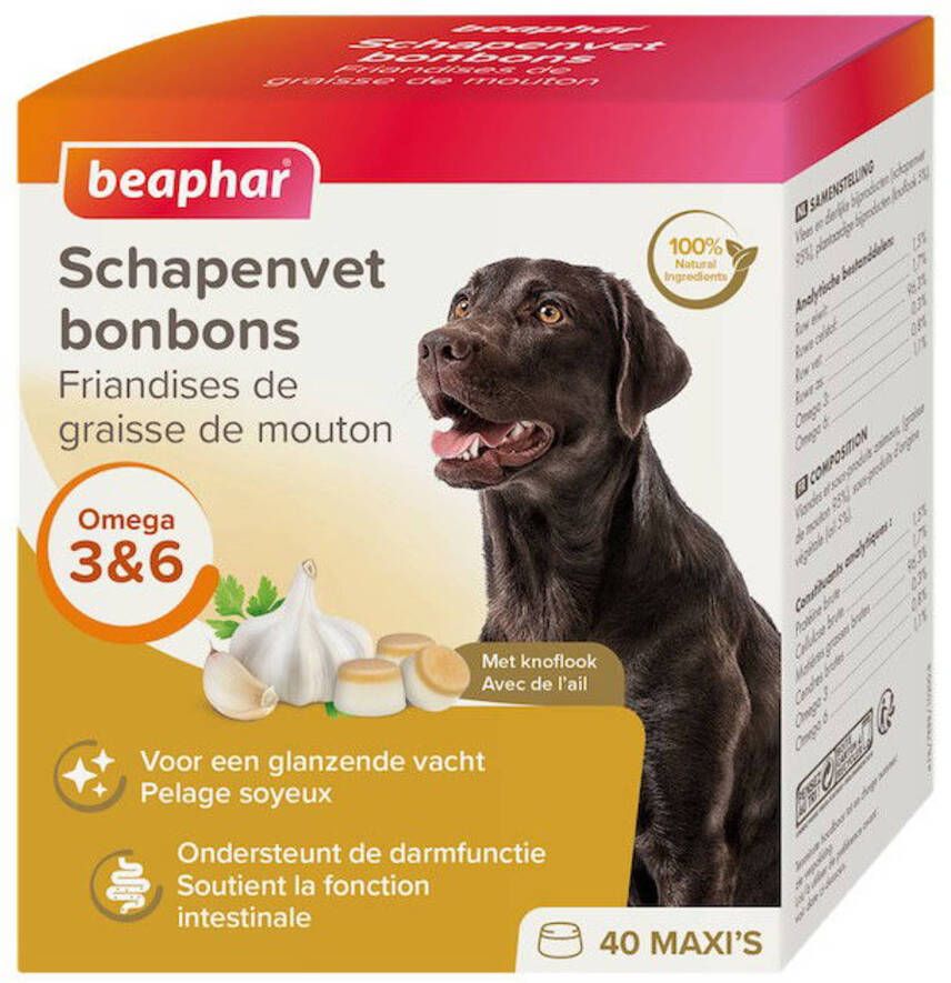 Beaphar Schapenvet Bonbons Knoflook hondensnack