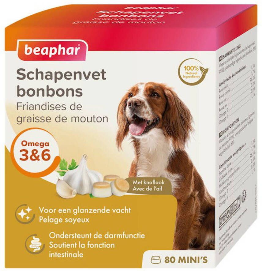 Beaphar Schapenvet Bonbons Knoflook Mini&apos;s hondensnack