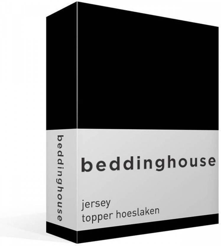 Beddinghouse Jersey Topper Hoeslaken Eenpersoons 70 90x200 220 cm Black
