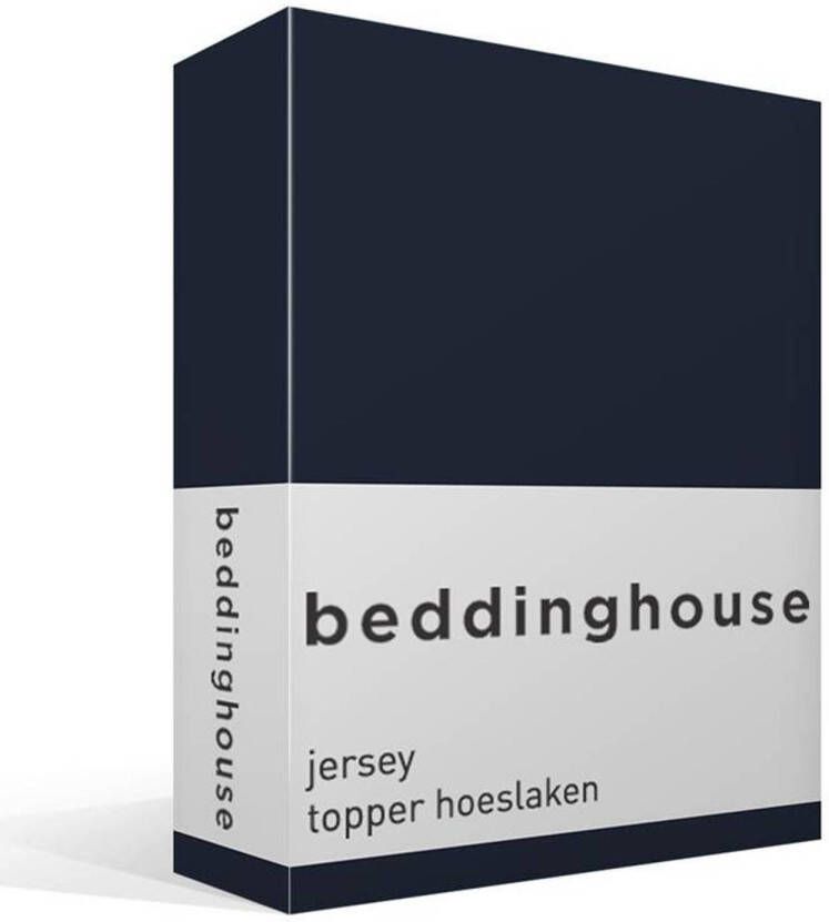 Beddinghouse Jersey Topper Hoeslaken Eenpersoons 70 90x200 220 cm Navy
