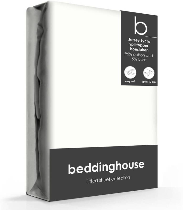 Beddinghouse Splittopper Hoeslaken Jersey-Lycra Offwhite-160 x 200 220 cm